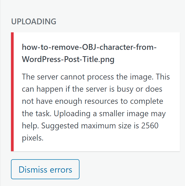 how to fix the WordPress image upload failed error.