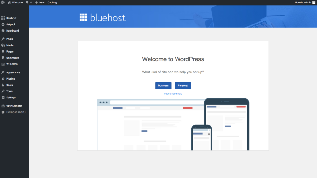 11-Bluehost-WP-Dashboard