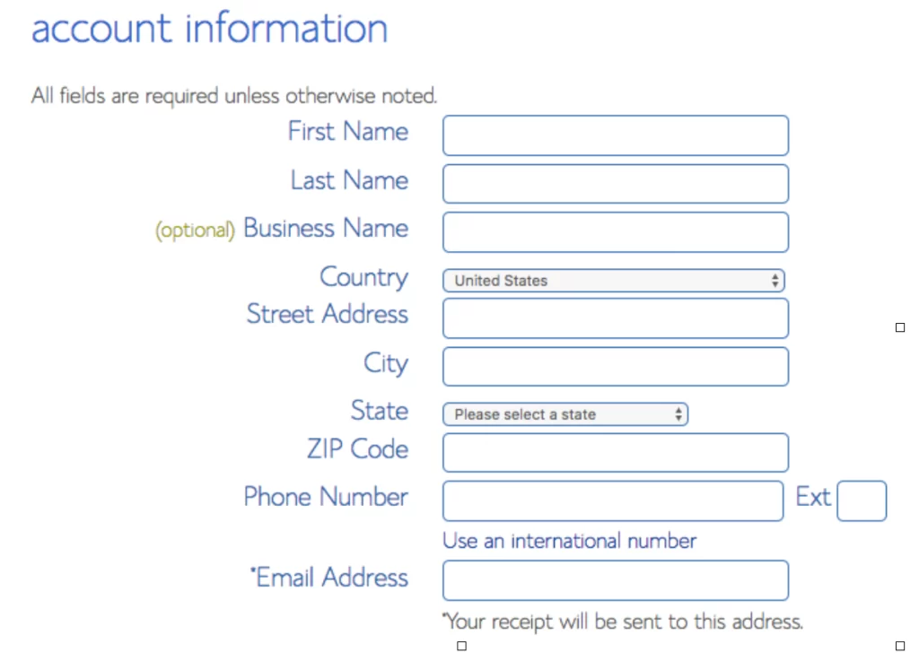 Inter your personal details