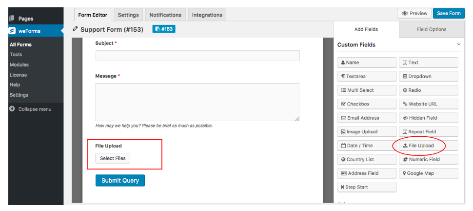 how to add a file upload form in WordPress easily