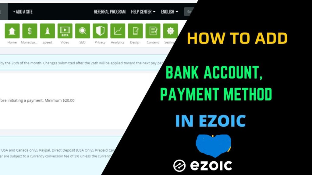 how to add bank account with ezoic after monetization1