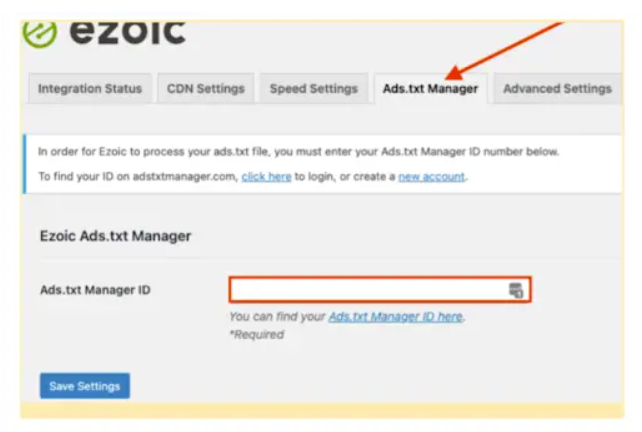 how to set up ads.txt file automatically with ezoic .png